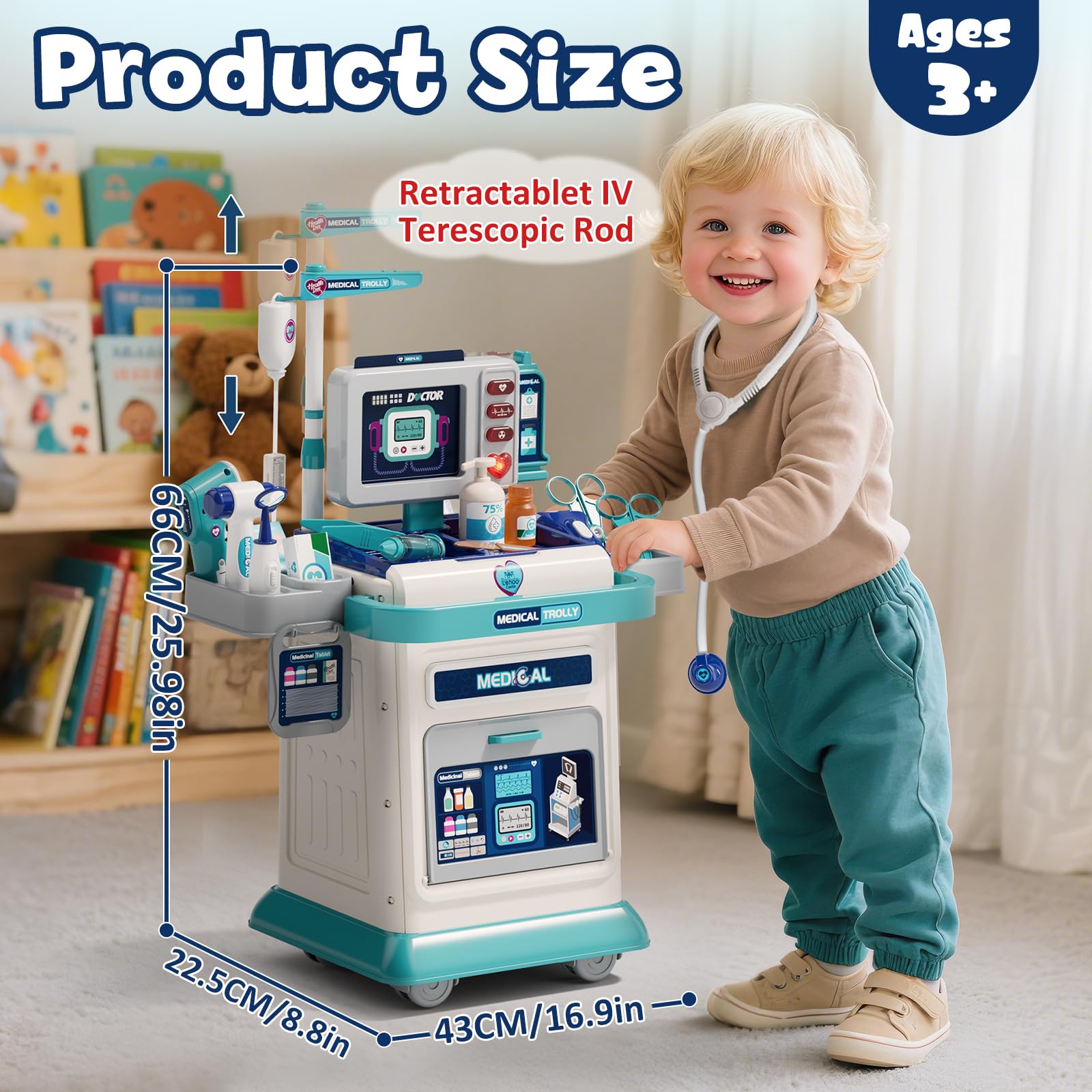 Lehoo Castle Kids Doctors Set with Medical Trolley,Doctor Kit Kids